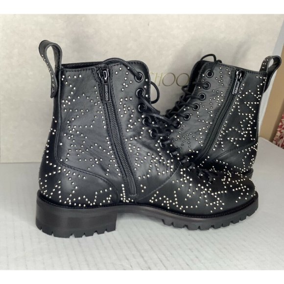 Jimmy Choo Cruz flat black/silver star leather boot  EURO size 41 - Picture 4 of 9